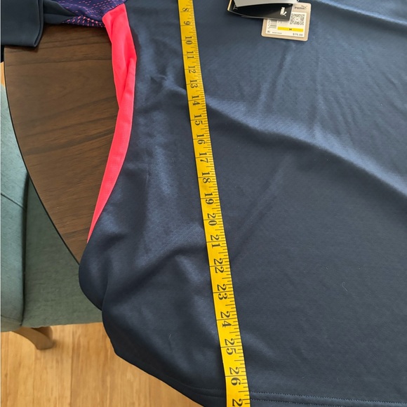 Puma Slim Fit Navy Zip Shirt with Pink Puma Logo and Pink Accent Pattern - Picture 5 of 8